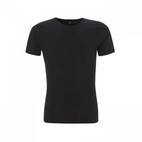 Czarny męski dopasowany t-shirt z własnym haftem lub drukiem - T-shirt slim fit EP03