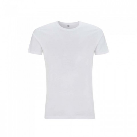 Biały męski dopasowany t-shirt z własnym haftem lub drukiem - T-shirt slim fit EP03