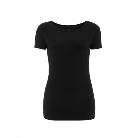 BL - Black - Damski Klasyczny Stretch T-shirt EPO6