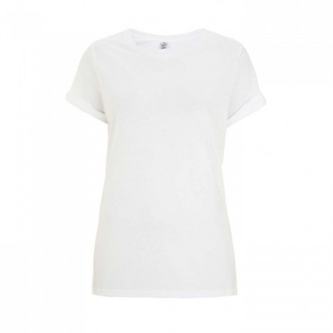 Damski biały t-shirt z podwijanymi rękawami Continental EP12