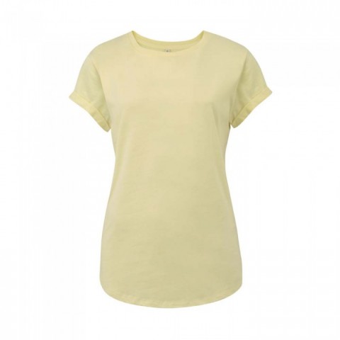 Żółta koszulka damska z bawełny z własnym haftowanym logo Continental EP16