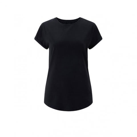 Czarna koszulka damska z bawełny z własnym haftowanym logo Continental EP16