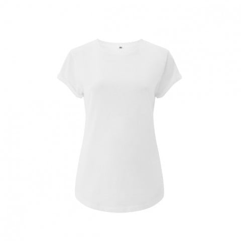 Biała koszulka damska z bawełny z własnym haftowanym logo Continental EP16