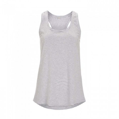 WHMGYS - White Melange Grey Stripe - Damski Tank Top Racerback EP17