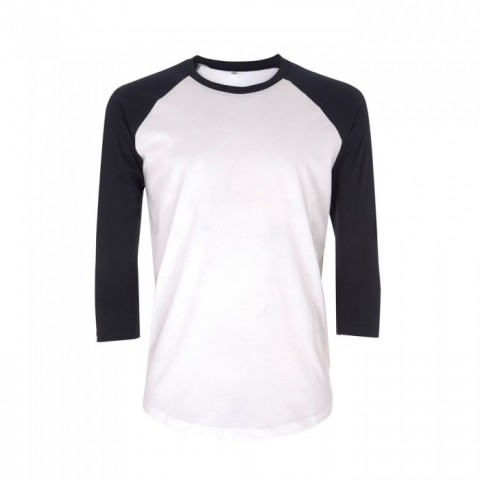 Biała koszulka baseball z kontrastowymi rękawami T-shirt Unisex Baseball EP22