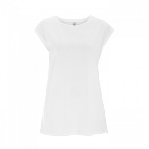 Biały damski t-shirt bez rękawów EP43
