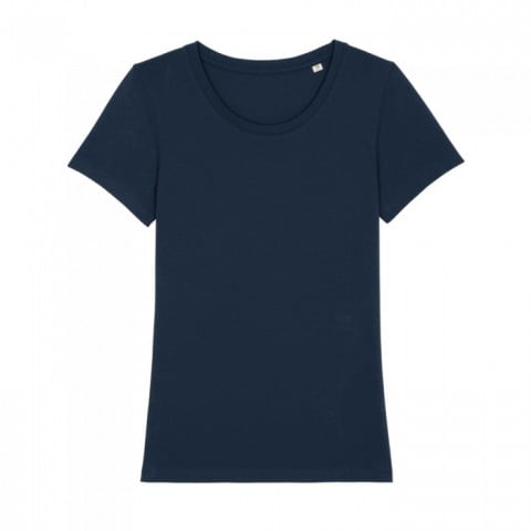 Granatowy damski t-shirt organic z haftowanym logo firmy Stella Expresser RAVEN