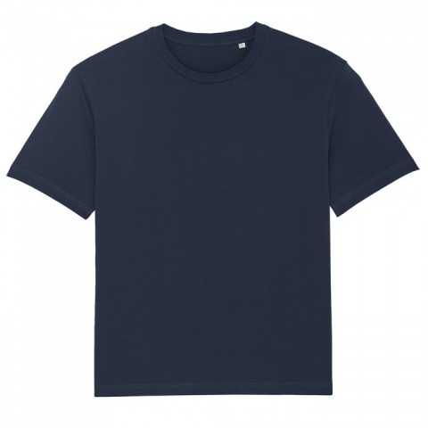 Granatowy t-shirt unisex z bawełny organicznej z logo firmy Fuser Stanley Stella