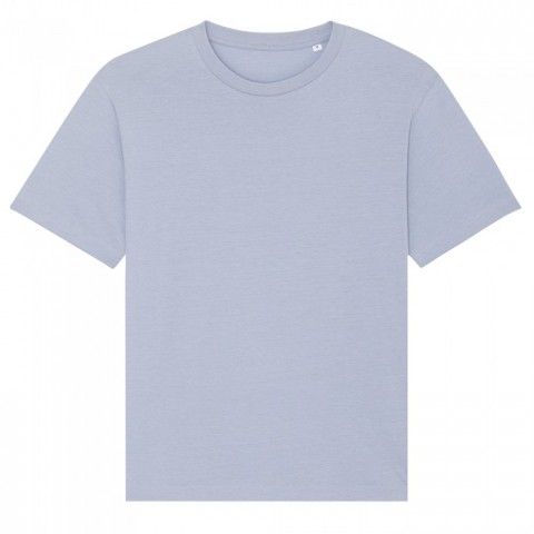 Lawendowy t-shirt unisex z bawełny organicznej z logo firmy Fuser Stanley Stella