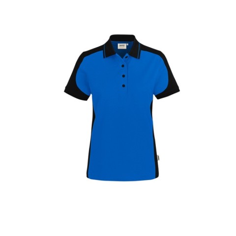 Niebieska Damska koszulka polo kontrastowa MIKRALINAR® ECO 339