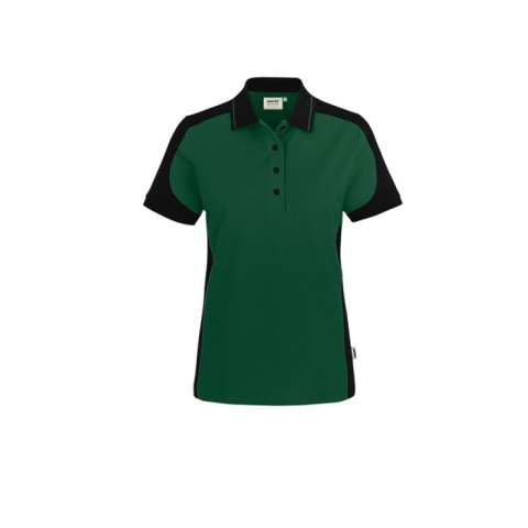Zielona Damska koszulka polo kontrastowa MIKRALINAR® ECO 339