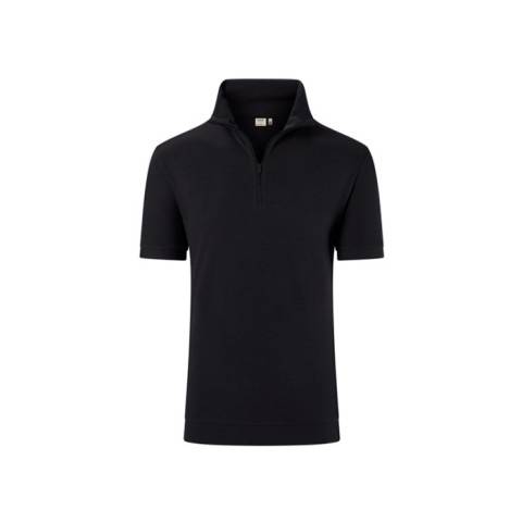 Czarna Koszulka unisex rozpinana Piqué MIKRALINAR® ECO 534