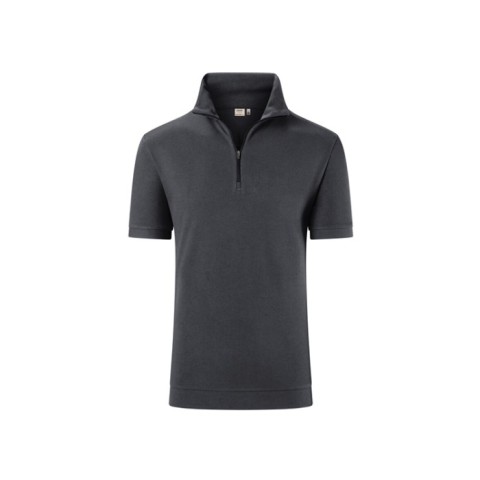 Ciemnoszary Koszulka unisex rozpinana Piqué MIKRALINAR® ECO 534