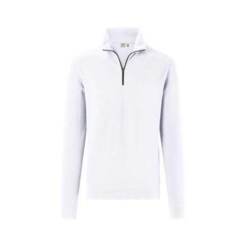 Biała Koszulka unisex rozpinana z długim rękawem Piqué MIKRALINAR® ECO 535