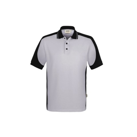 Jasnoszara Koszulka polo unisex kontrastowa MIKRALINAR® ECO 539