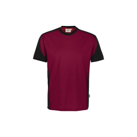 Bordowa Koszulka unisex kontrastowa MIKRALINAR® ECO 590