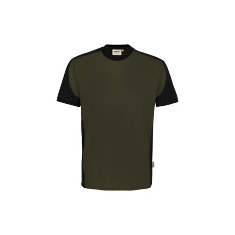 Oliwkowa Koszulka unisex kontrastowa MIKRALINAR® ECO 590