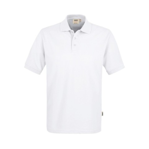 Koszulka polo biała unisex z grubej bawełny MIKRALINAR ECO GRS Hakro 569