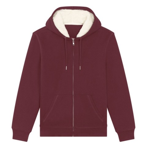 Burgundy - Bluza z kapturem Hygger Sherpa