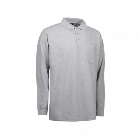 Heather Grey - Koszulka polo z długim rękawem PRO 0326