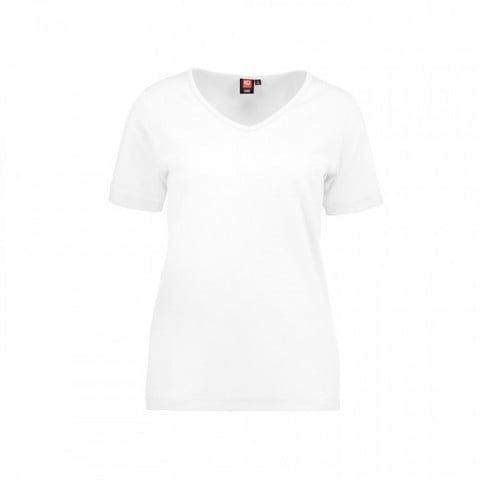 Damska koszulka z dekoltem w serek biała ID Identity 0506