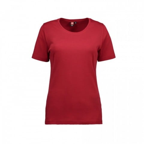 Czerwony damski T-shirt z firmowym haftem ID Identity 0508