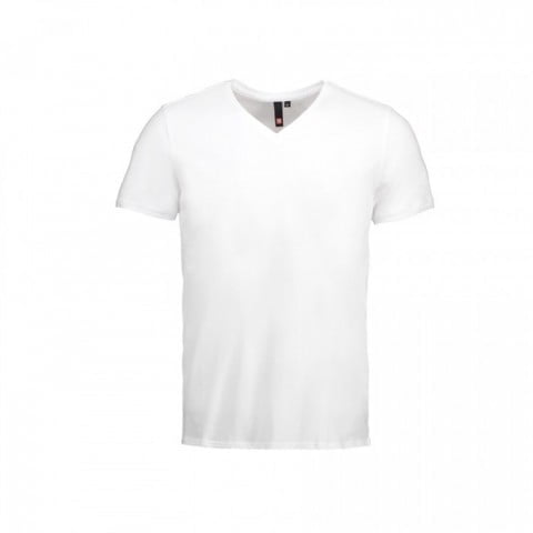 Biały męski t-shirt w serek Id Identity 0542