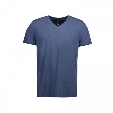 Niebieski męski t-shirt w serek Id Identity 0542