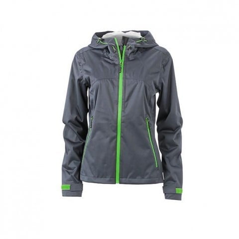 Iron Grey/Green - Damska kurtka softshell Outdoor