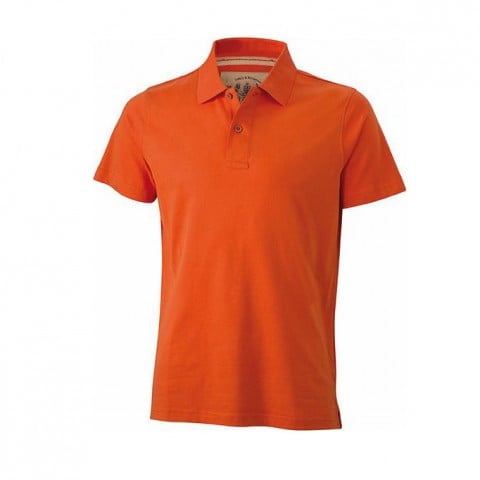 Dark Orange - Męska koszulka polo Vintage
