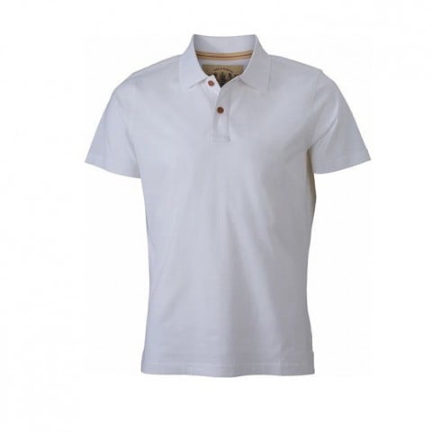 White - Męska koszulka polo Vintage