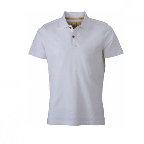 White - Herren Poloshirt Vintage
