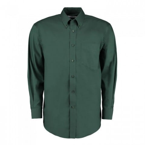 Bottle Green - Męska klasyczna koszula Oxford Fit