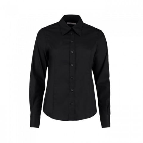 Black - Damska taliowana bluzka Fit Corproate