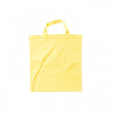 Light Yellow - Cotton bag, short handles