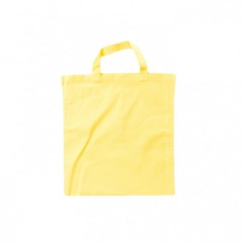 Light Yellow - Cotton bag, short handles