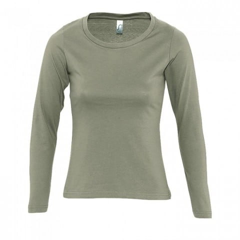 Damski oliwkowy longsleeve Sol's 11425