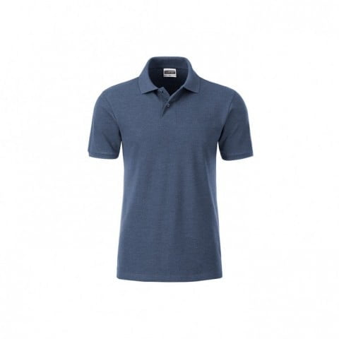 Light Denim Melange - Męska koszulka polo Basic