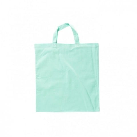 Mint Blue - Cotton bag, short handles