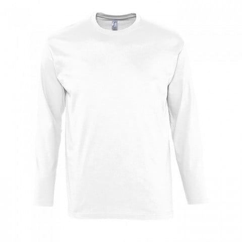 Biały t-shirt męski z długim rękawem Men's Longsleeve Monarch Sol's 11420