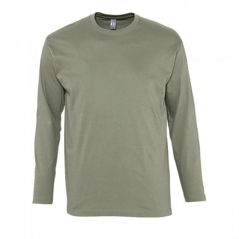 Khaki t-shirt męski z długim rękawem Men's Longsleeve Monarch Sol's 11420