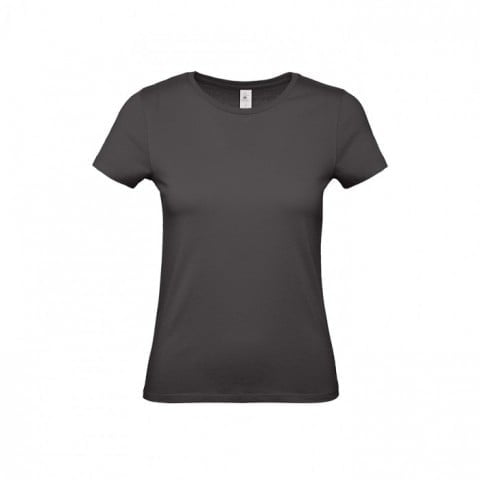 Czarny damski t-shirt z własnym drukiem lub haftem B&C TW02T #E150