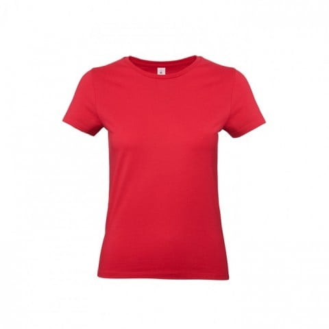 Czerwony klasyczny damski tshirt B&C TW04T