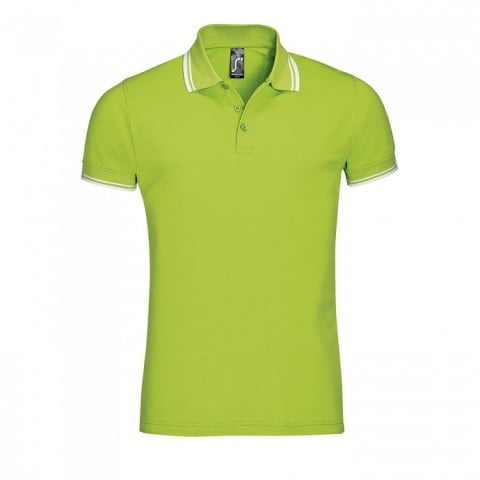 Lime Green/White - Męska koszulka polo Pasadena