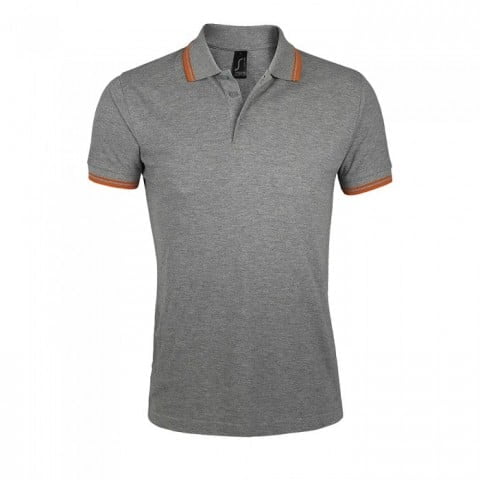 Grey Melange - Męska koszulka polo Pasadena