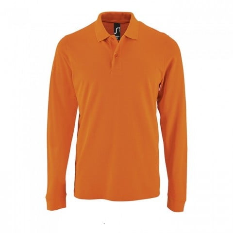 Orange - Męska koszulka polo z długim rękawem Perfect