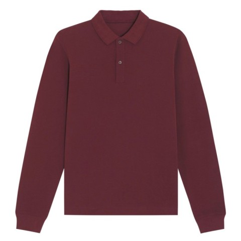 Burgundy - Koszulka polo z długim rękawem unisex Prepster Longsleeve