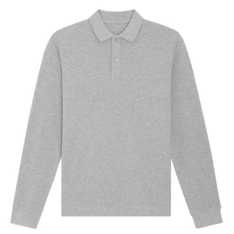 Heather Grey - Koszulka polo z długim rękawem unisex Prepster Longsleeve