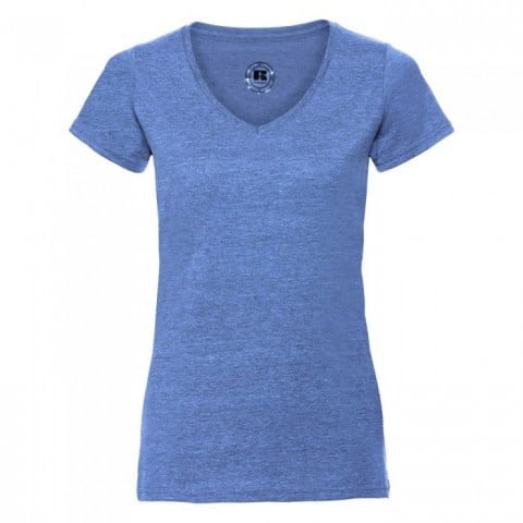 Blue Marl - Damska koszulka z dekoltem w serek HD