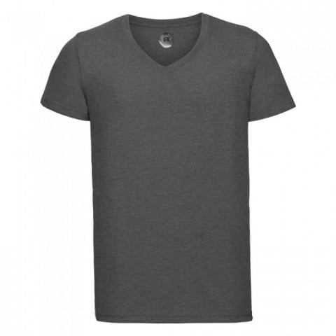 Grey Marl - Męska koszulka z dekoltem w serek HD